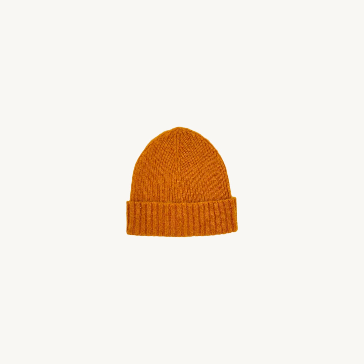 Bosie Brushed Shetland Wool Beanie Hat - Autumn Leaf Orange