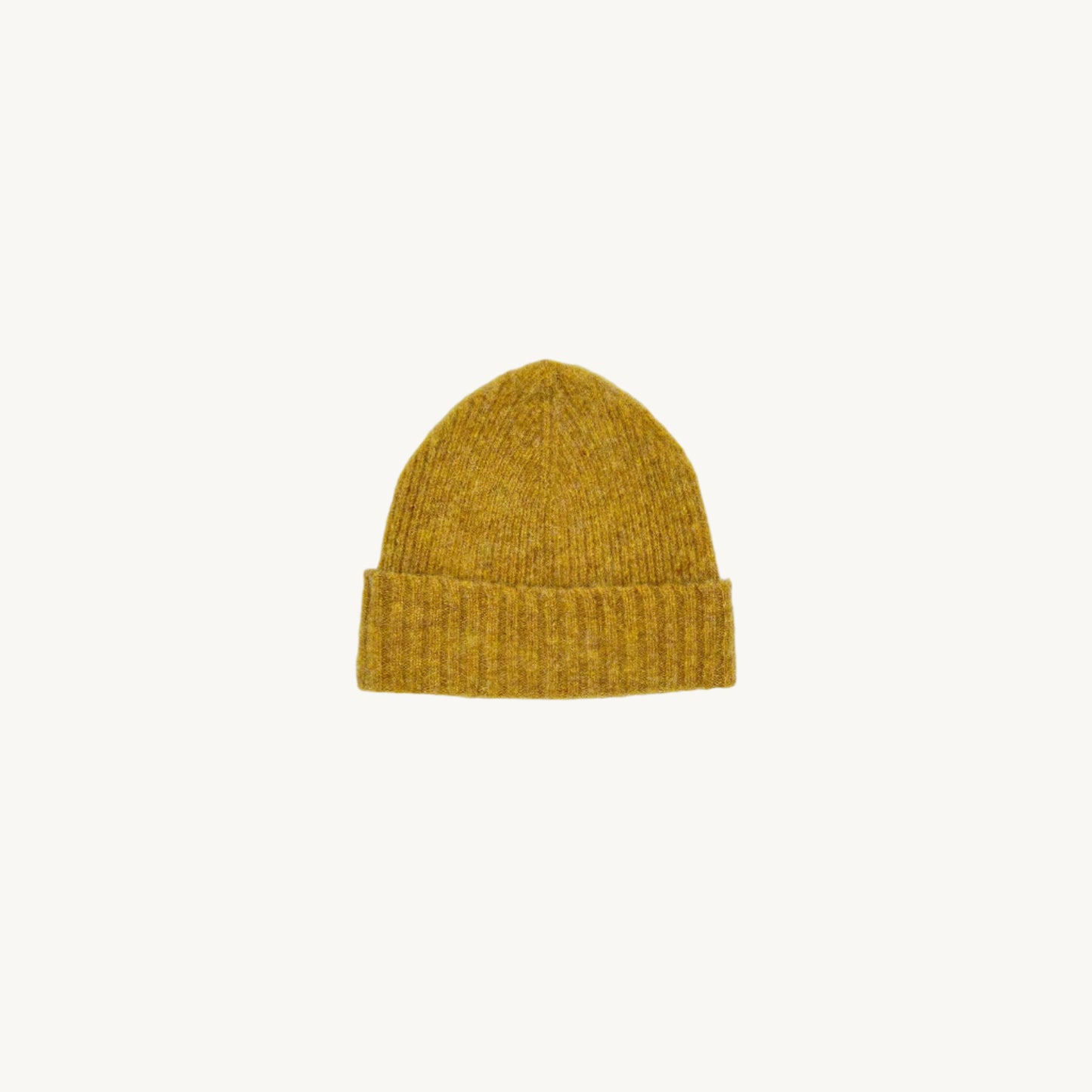 Bosie Brushed Shetland Wool Beanie Hat - Cummin Mustard Yellow