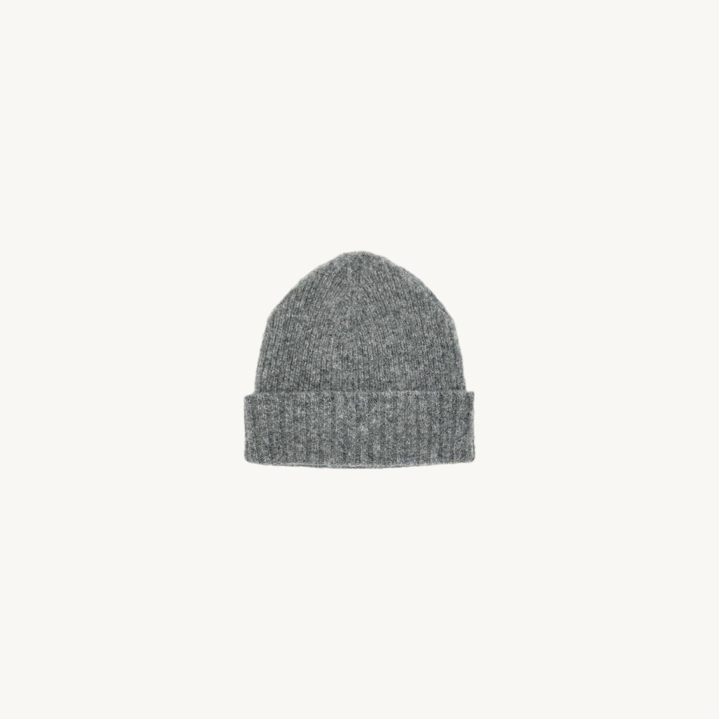 Bosie Brushed Shetland Wool Beanie Hat - Med Grey