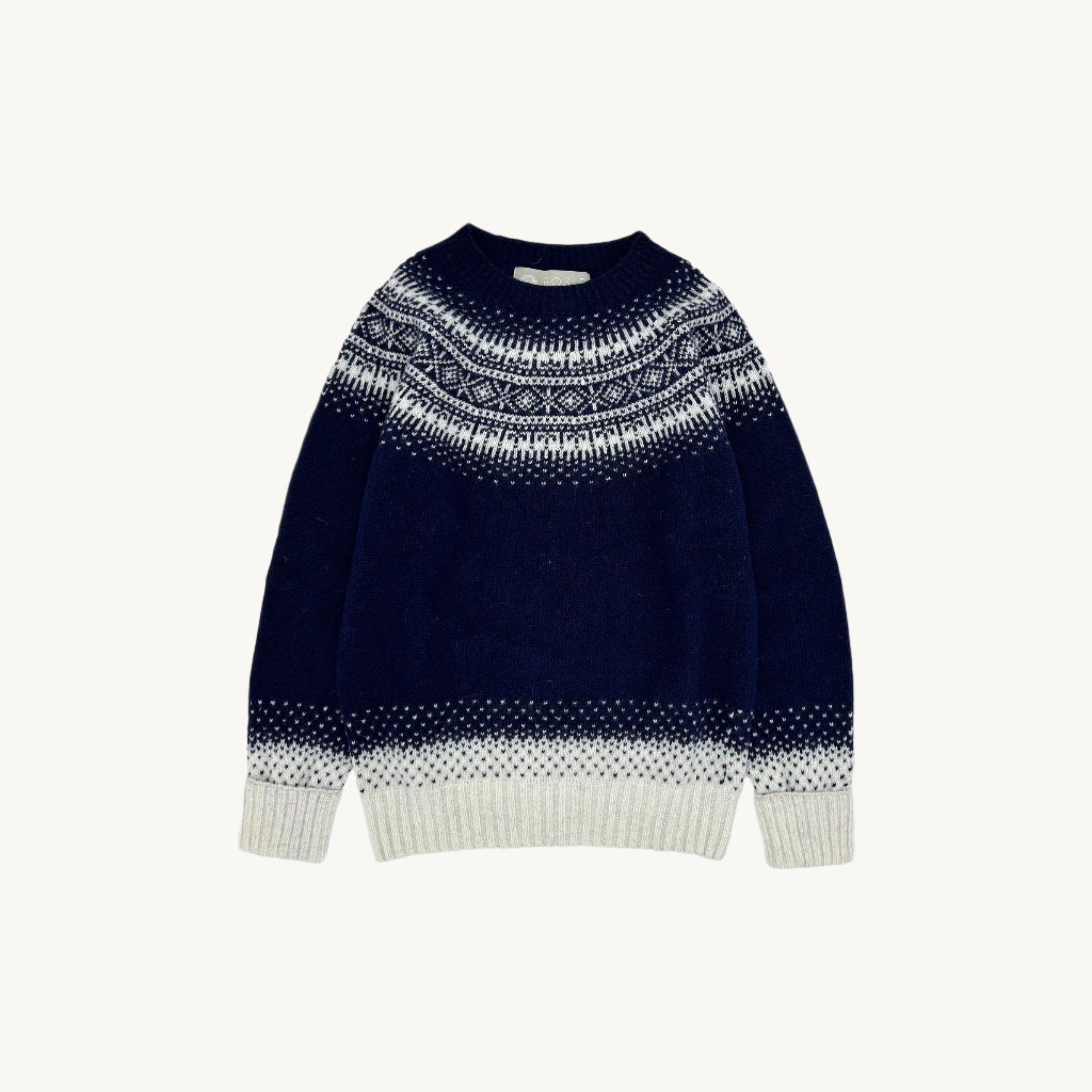 An image of Fall Yoke Fair Isle Women's Sweater - Navy - Navy / L