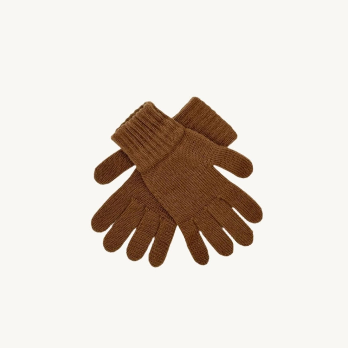 Womens 100% Cashmere Gloves - Conker Brown