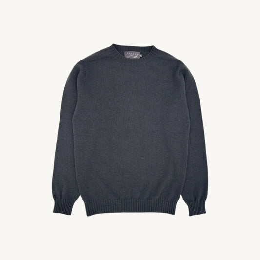 Flatbed photograph of a Harley Todd and Duncan Cashmere Sweater in Darkest Teal.