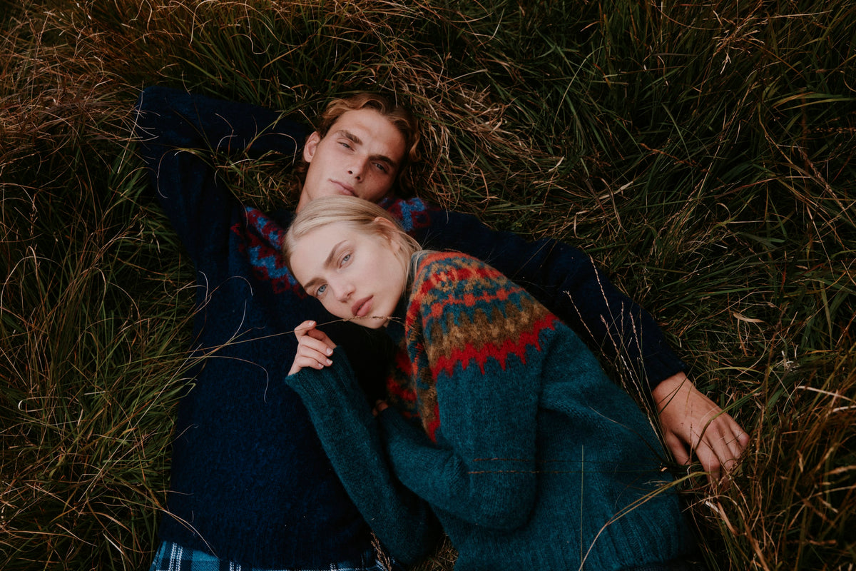 Braemar jumper in Tempest from the Bosie Knitwear autumn/winter 2026 collection – pure wool knitwear, knitted in Scotland