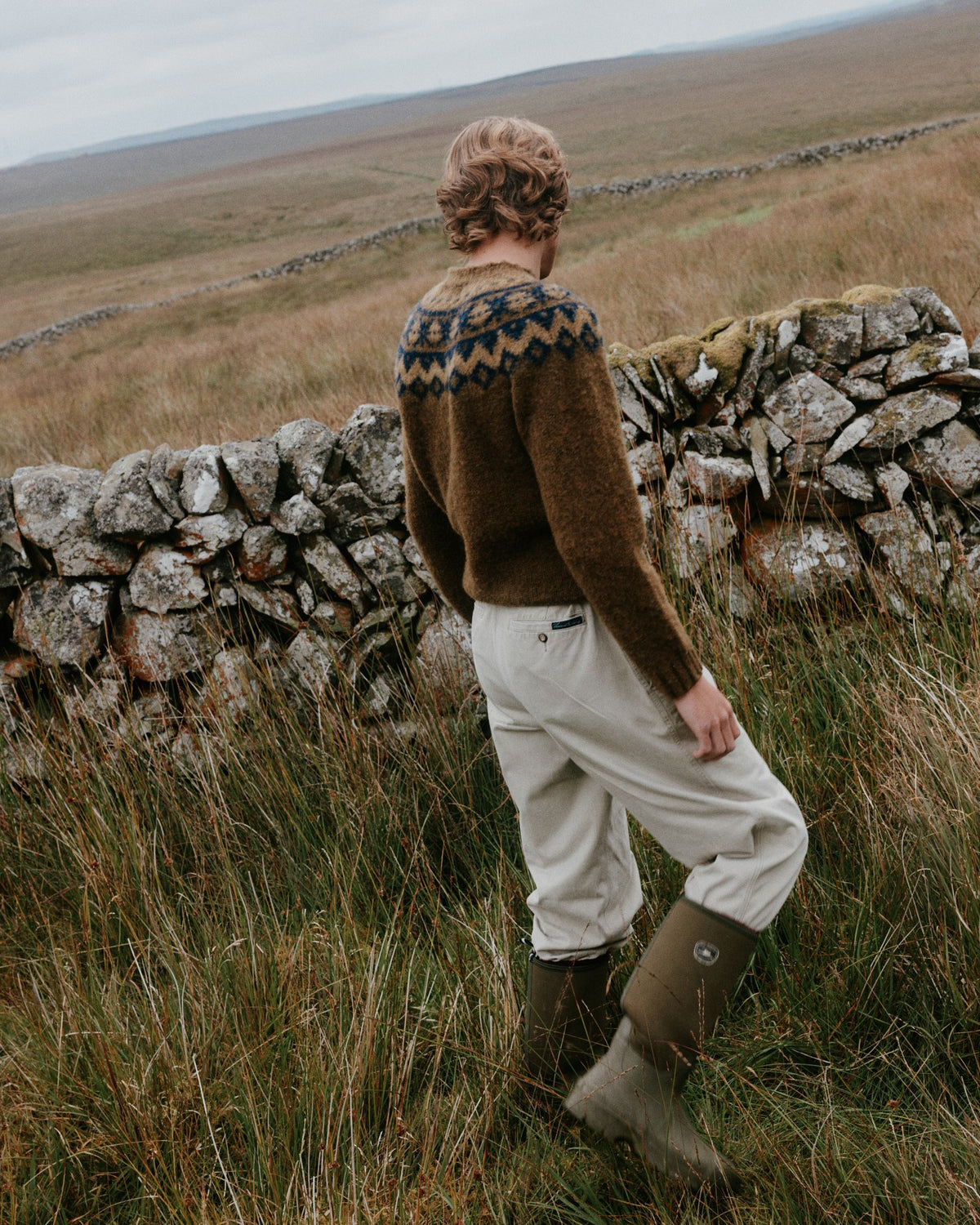 Men's Highland jumper in Moorland from the Bosie Knitwear autumn/winter 2026 collection – pure wool knitwear, knitted in Scotland