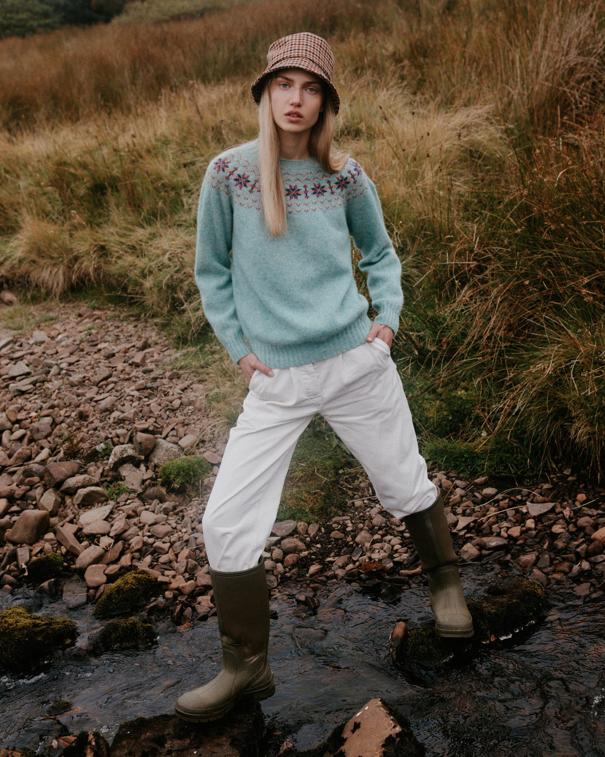Women's Murron jumper in Opal from the Bosie Knitwear autumn/winter 2026 collection – pure wool knitwear, knitted in Scotland