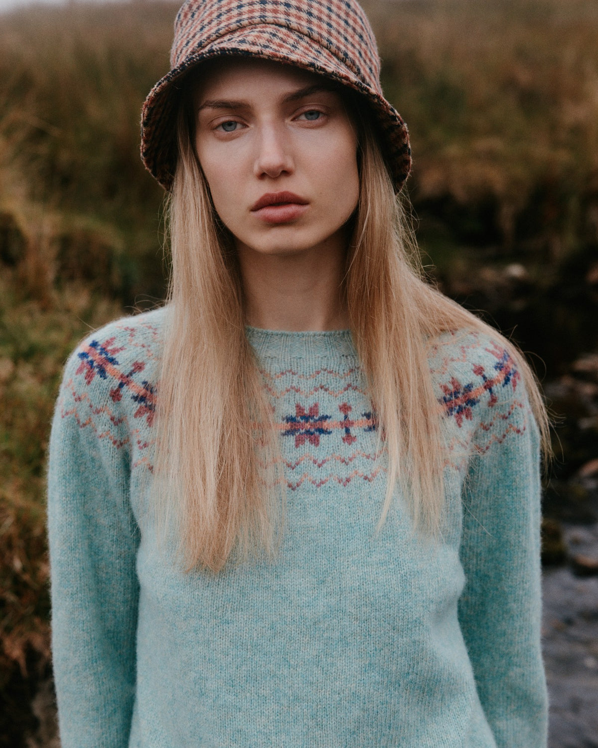 Women's Murron jumper in Opal from the Bosie Knitwear autumn/winter 2026 collection – pure wool knitwear, knitted in Scotland