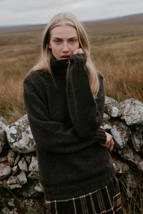 Women's Siren jumper in Porcupine from the Bosie Knitwear autumn/winter 2026 collection – pure wool knitwear, knitted in Scotland