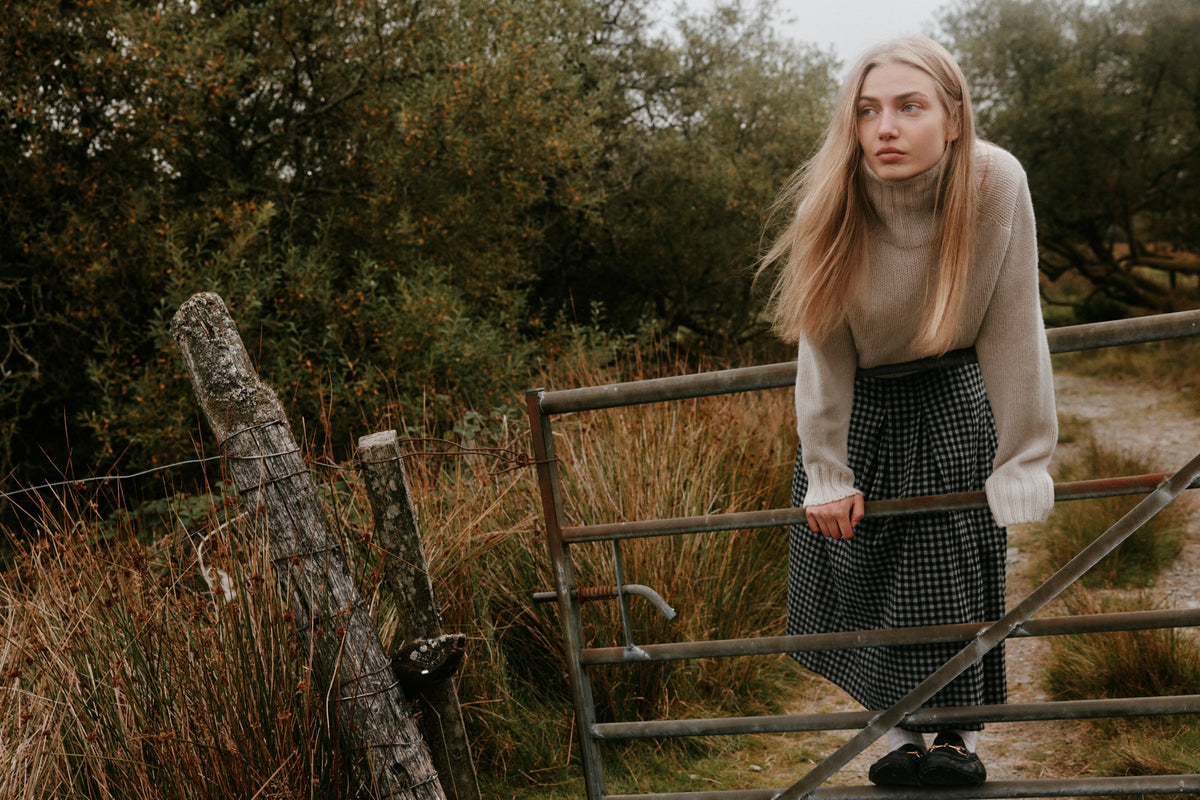 Women's Siren jumper in Swansdown from the Bosie Knitwear autumn/winter 2026 collection – pure wool knitwear, knitted in Scotland
