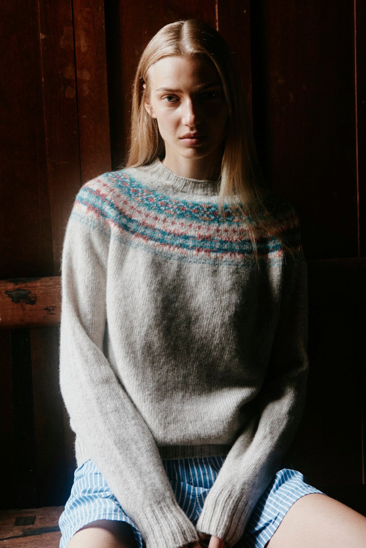 Women's Skye jumper in Vellum from the Bosie Knitwear autumn/winter 2026 collection – pure wool knitwear, knitted in Scotland