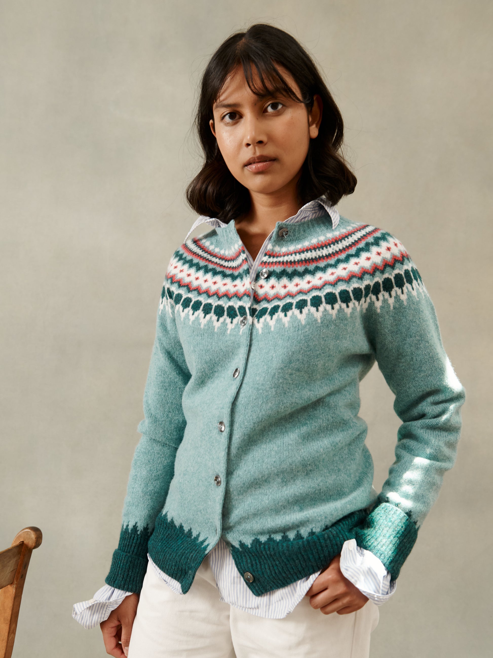 Bosie Knitwear Astrid Cardigan in Oribe Blue