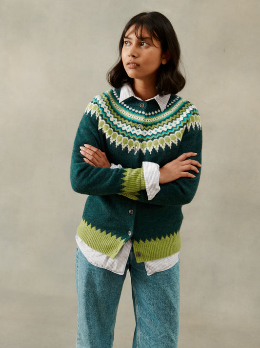 Bosie Knitwear Astrid Cardigan in Lugano Dark Teal