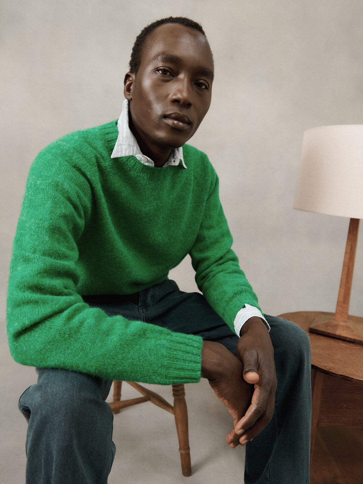 Pull Vintage Années 90 Hunting Horn - Couleur Kelly Green - Taille XL Homme - Style Preppy
