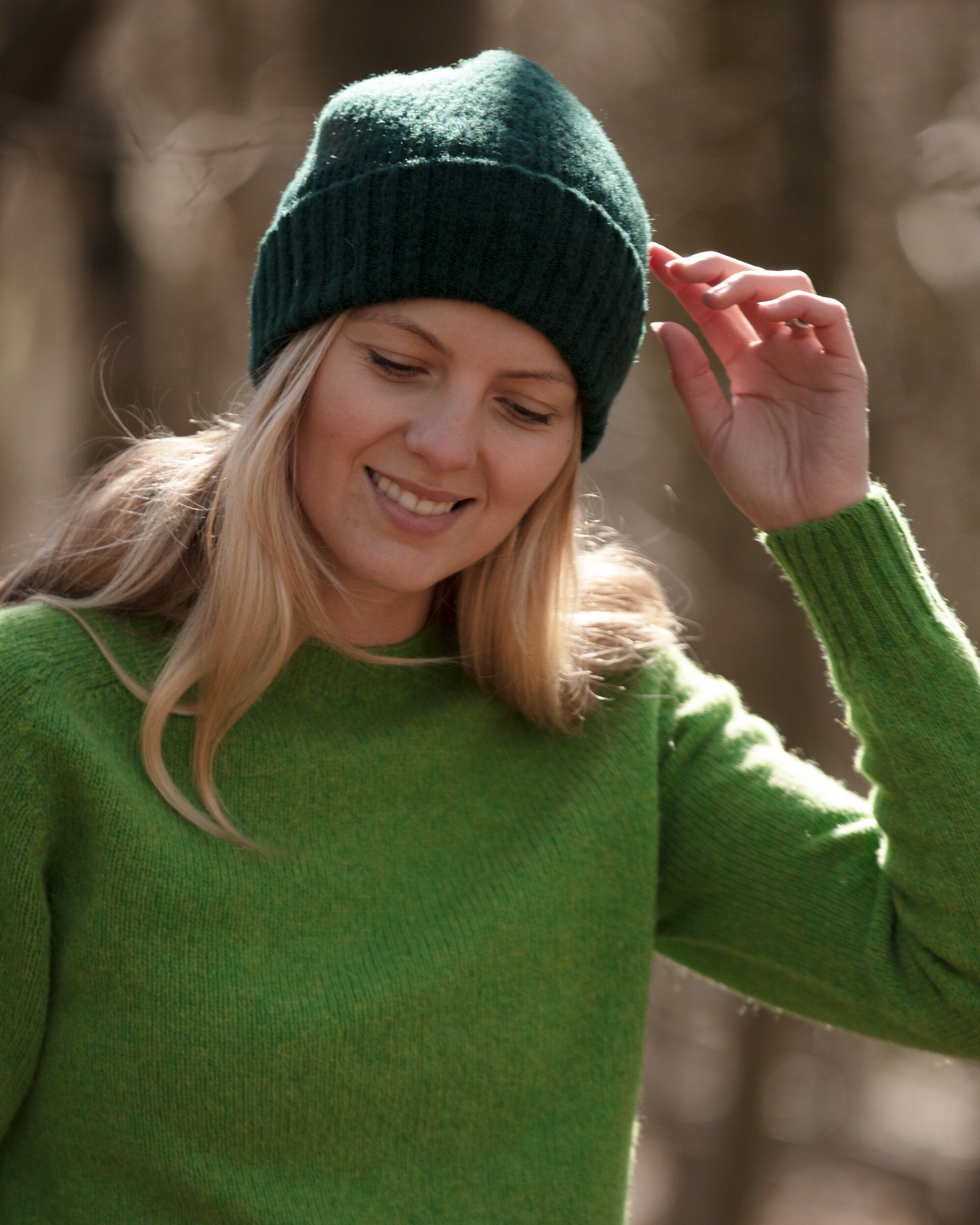 Green wool hat online