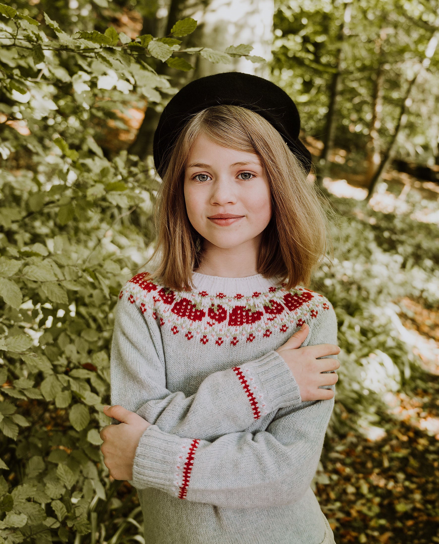 Knitted Jumper Girls Fairisle Jumper Little Bosie 'Strawberries In