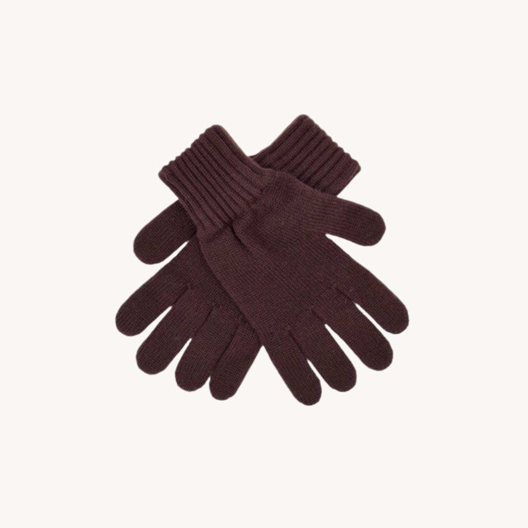 An image of Mens 100% Cashmere Gloves - Cranberry - Cranberry