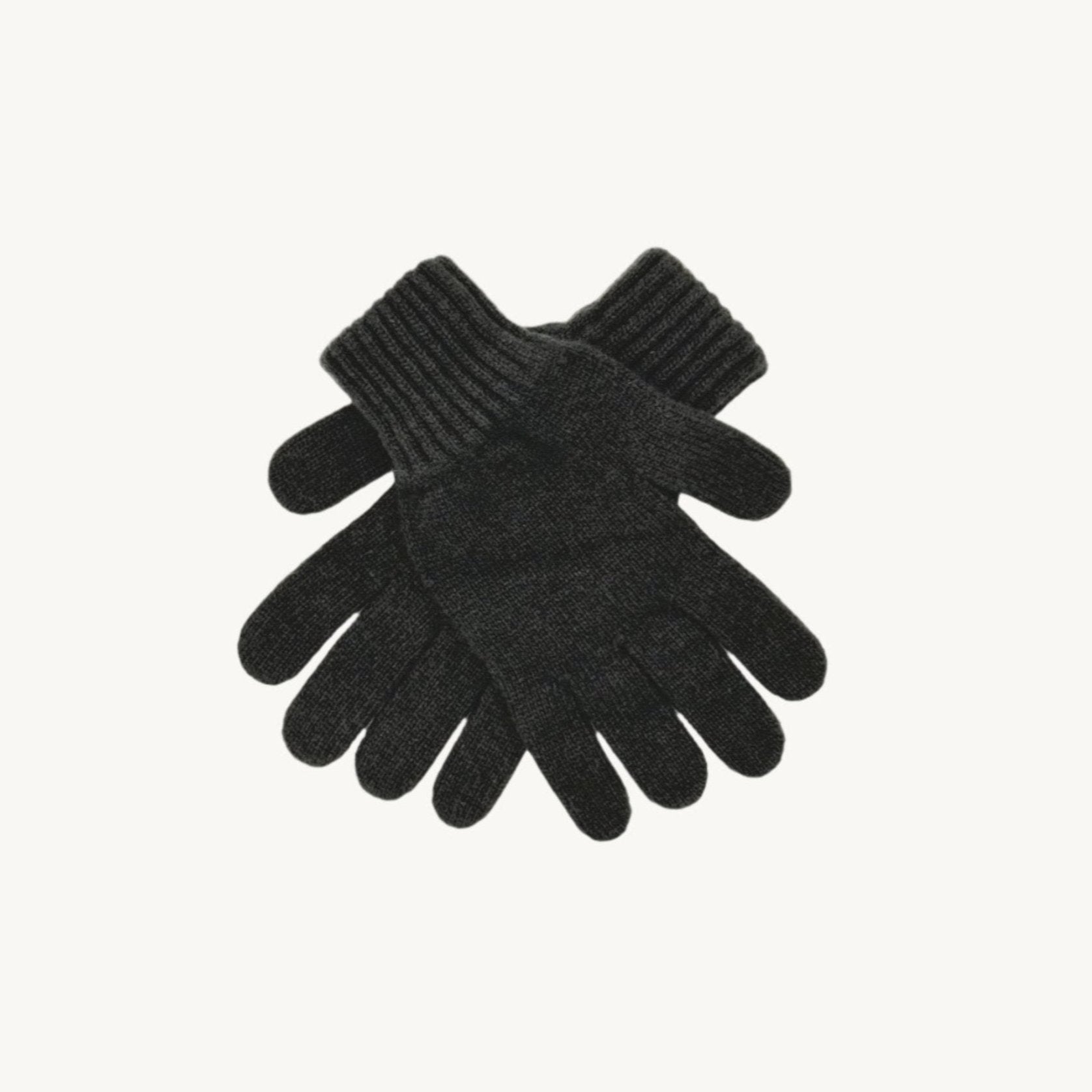 An image of Mens 100% Cashmere Gloves - Assam Peat Black - Assam Peat Black