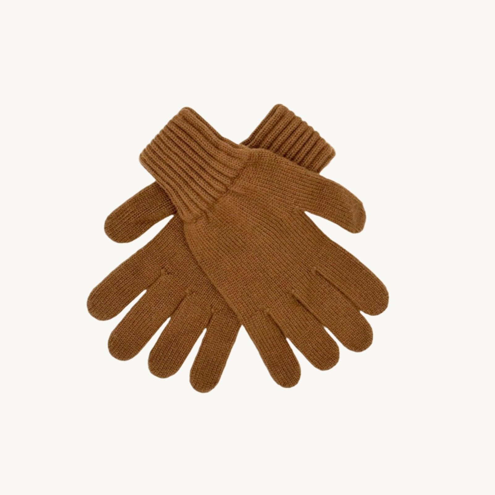 An image of Mens 100% Cashmere Gloves - Conker Brown - Conker Brown