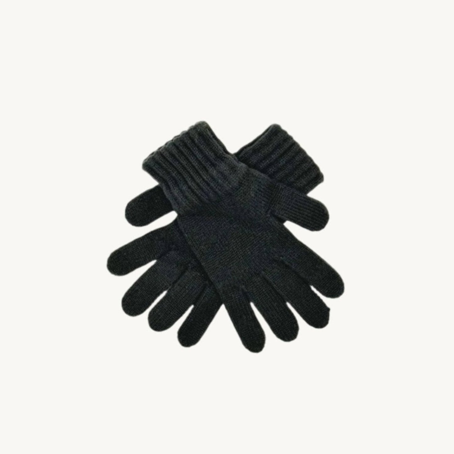 Womens 100% Cashmere Gloves - Assam Peat Black