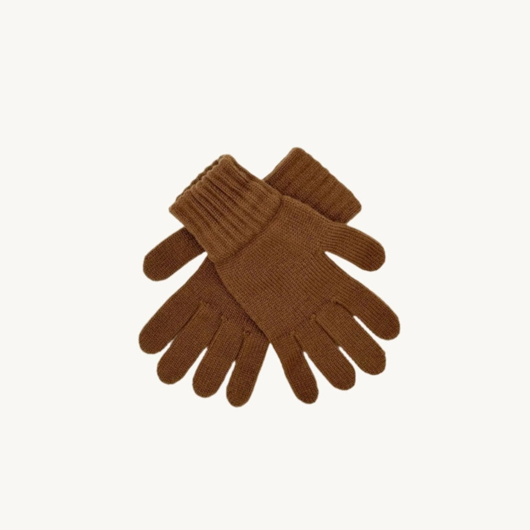 An image of Womens 100% Cashmere Gloves - Conker Brown - Conker Brown