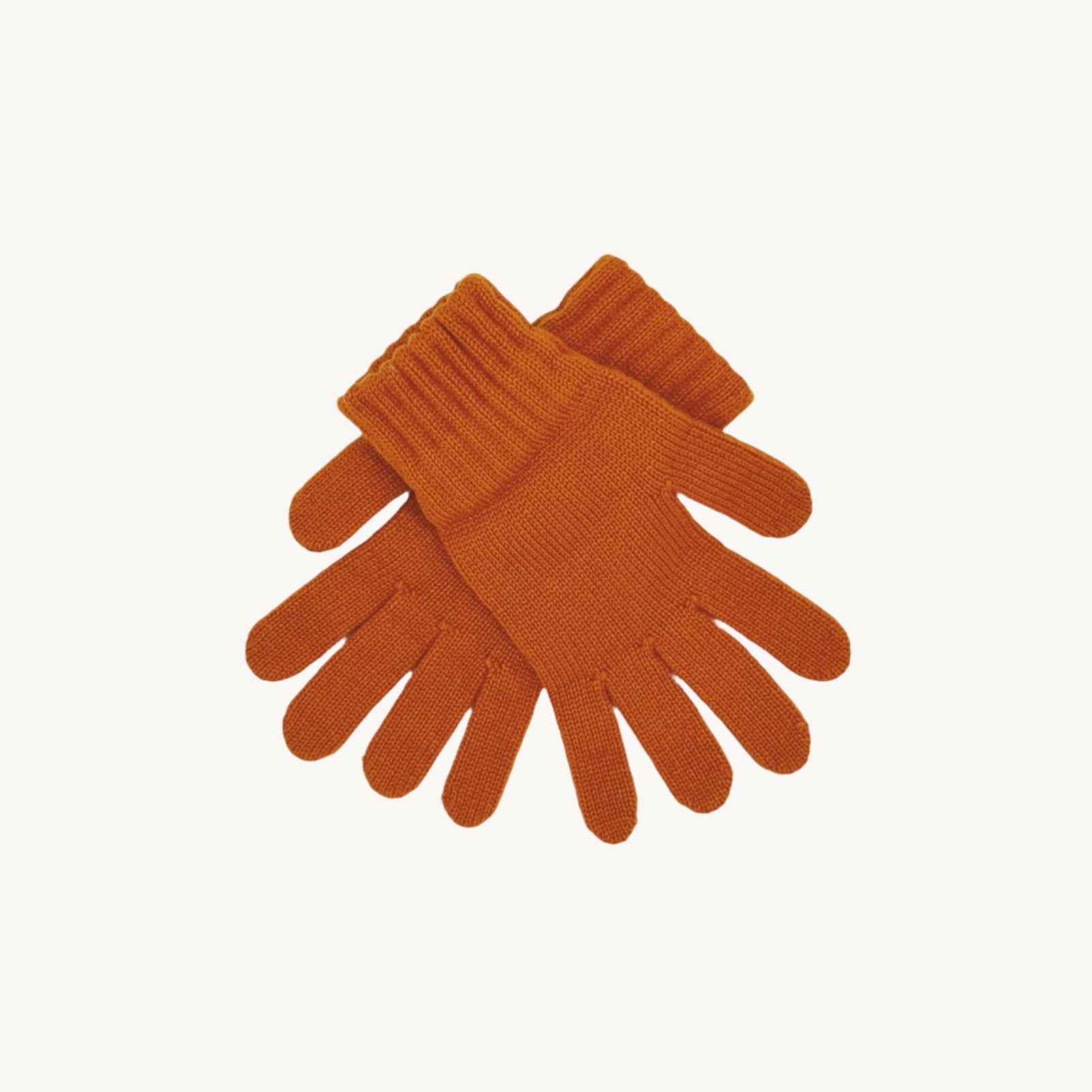 An image of Womens 100% Cashmere Gloves - Devon Orange - Devon Orange